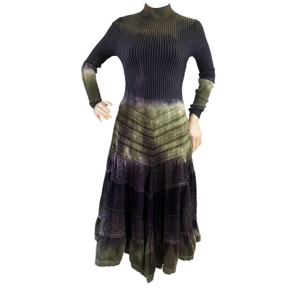 Brilliante Fit & Flared Ombré Layered Dress